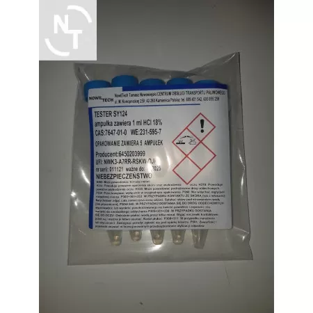Tester SY 124 do wykrywania znacznika oleju opałowego w ON prob. 15ml zakręcana 1ml roztworu 5szt